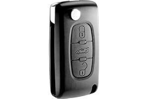 Jongo - Carcasa de Llave con Cuchilla Compatible con Peugeot 207cc, 307, 308cc, 407 y Expert 3 | CE0523 | Caja Clave Plip Vehiculo Utilitario Mando a Distancia 3 Botones