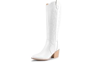 DREAM PAIRS Donna Stivali Alti al Stivali Alti con Tacco A Blocco Donna Casual Boots Stivali da Donna