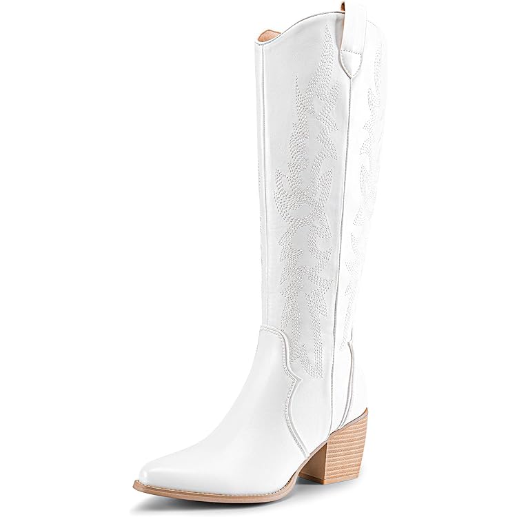 Générique Bottes Cowboy Femme,Bottes Western Mi-Mollet