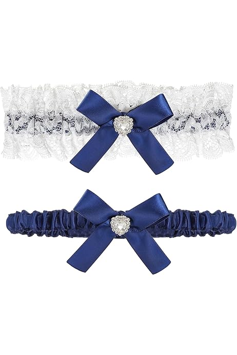 Party Cosplay Leg Accessory 2-Pack Blue Lace Garter Belts  Stretch Elastic  Leg Bands For Wedding, Party & Cosplay