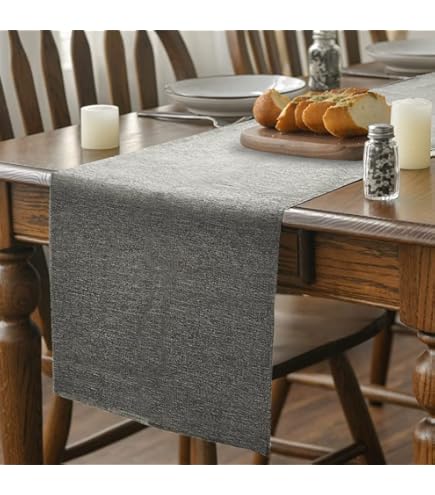 Runner Da Tavolo Impermeabile Nero 30x120cm - Tovagliolo Lavabile Per Pranzo, Feste E Decorazioni - Foto 13