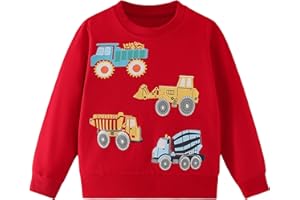 Pilipulu Sweatshirt Jungen Kinder Pullover Jungen Baumwolle Langarmshirt Kinder Dinosaurier Bagger Warm Tops 2-7 Jahre Größe 92 98 104 110 116 122
