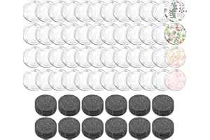 COLEXY Szklane magnesy kaboszonowe, do samodzielnego wykonania, okrągłe, 48 sztuk, 25 mm, przezroczyste szkło, kaboszon, 48 sztuk naklejek magnetycznych, "zrób to sam" na tablicę magnetyczną, lodówkę, do