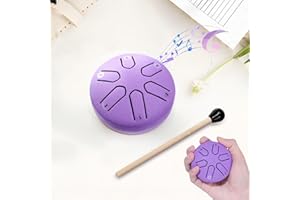 BNEHHOV Tambor de Lingueta 3 Pulgadas y 6 Tonos Instrumento de Percussão Tambu Infantil com Baquetas Handpan Drum para Ioga/Meditação/Alivia o Stress (Púrpura)