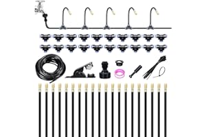 UMETASS 360° Flexibles Gartenbewässerungssystem mit verstellbaren Sprühdüsen – Selbstbau-Set für Rasenflächen, Terrassen & Outdoor-Nebelkühlung(20M)