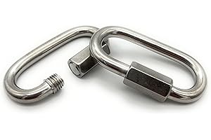 Befestigungstechnik F.R. | Ketten Schnellverschluss Ø 6mm WLL: 200kg [2 Stück] | Kettenglied Ketten Verbinder [Größe & Menge WÄHLBAR] Notglied Schraubverbinder (2 Stück, Ø6)