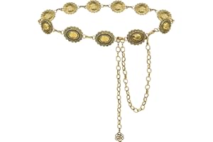 Limhoo femmes Western chaîne avec conque couleur robe métal taille chaîne Western denim