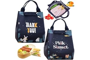 dcas Isolierte Lunch - Bolsa de almuerzo portátil aislada con papel de aluminio - Bolsa térmica para almuerzo reutilizable - Ideal para la escuela, picnic - Dimensiones: 7,87 x 6,69 x 9,25 pulgadas