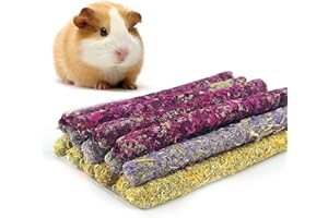 Barley Ears Fiori naturali aromatizzati Timothy Fieno Sticks, Coniglio criceti masticare giocattoli molari, 100% fatti a mano, Die perfekte Ergänzung für Kleintiere