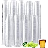 MATANA 300 Clear Hard Plastic Shot Cups, 1 fl oz &ndash; Durable and Reusable &ndash; Birthday, Wedding, Bridal or Stag Party, Christmas,