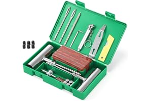 SHYOSUCCE Heavy Duty Tyre Puncture Repair Kit, 59Pcs Tubeless Car Tyre Plug Set for Auto, ATV, Truck, Tractor, Motorcycle, Off-Road