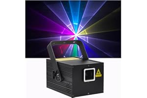 WONSUNG DJ Beam Effect 3W RGB Full Color Light 3D Animation Patterns 3000MW Scanner Stage ILDA DMX512 & Strobe Party Light for Disco Karaoke Christmas Club Birthday Bar-1 Pack