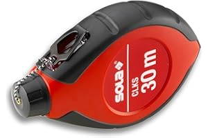 Sola Schlagschnur CLKS - 30m Markierschnur - schneller Schnureinzug durch 6:1 Getriebe - großes und robustes Kunststoffgehäuse - Schnippschnur mit gehärtetem Endhaken