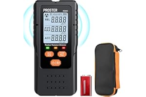 Proster Portable Geiger Counter - 3-in-1 Nuclear Radiation Detector for Beta/Gamma/X-Ray with Dual Alarm, 2.4" HD Display & Storage Bag for Laboratory