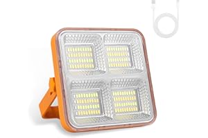 CORESLUX Rechargeable LED Work Light 120W Rechargeable Floodlight Solar Work Light Portable Emergency Work Light Job Site Light Solar Camping Light for Yard Garage Camping Hiking