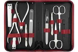 MARQUS Solingen Set per Manicure Professionale – Include Pinza, Lima in Vetro e 12 Pezzi di qualità. Custodia in Pelle, strumenti Made in Germany, perfetti per Unghie curate. Elegante e pratico