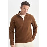 DeFacto Antrasit T&uuml;ylenme Yapmayan Soğuk Ge&ccedil;irmez Regular Fit Dik Yaka Fermuarlı Polar Sweatshirt Y3996AZNS