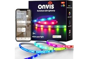 LED Strips Lights, Onvis Lightstrip RGBIC Smart Strips Lights, Siri App Music Sync Remote Control Wodoodporne taśmy LED do pokoju Outdoor Party Festival Dekoracja Praca z Apple HomeKit (5M)