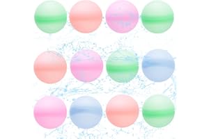 YELLCETOY Globos de agua reutilizables, bolas de agua recargables, juguete divertido de verano para niños y niñas, bombas de agua para piscina al aire libre, patio, actividades al aire libre, juegos de agua,