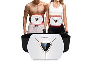 WaJiu EMS Muscle Stimulator, 3D All-in-one Abs Trainer Muscle Stimulator, 8 Modes & 30 Levels, Portable Stomach Toning Belt for Men & Women, Home Office