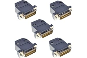 Oiyagai 5 Piezas Conector DB26 Macho con Cubierta de Plástico, 26 Pines, Tipo de Soldadura, Adaptador D-Sub para Puerto Serie, Proyectos DIY y Reparación Industrial
