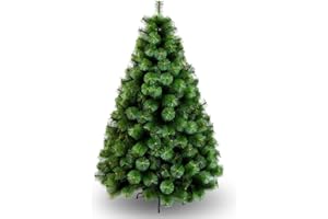 GREATOYAR Árbol de Navidad, Árbol de Navidad Artificial, Material PVC Aguja de Pino, Hogar Decoración para Navidad, con Soporte de Metálico, Fácil Montaje, Altura 180cm, Color Verde Natural