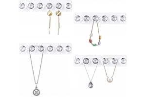 Baoswi Halskettenaufhänger Acryl Halsketten Halter Wandmontage Schmuck Organizer Hängend mit Diamantform Haken (4 Pack mit 6 Diamanten)
