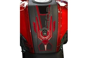 Resin Bike Adesivi Moto Compatibile con Benelli Leoncino TRK 502 2017-2020 Rosso Metallizzato. Protezione Paraserbatoio da Urti e Graffi. Adesivo 3D Resinato Versione Completa