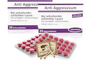 ERFURTH FUN Lustige Pillen ANTI AGGRESSIVUM Pille 2er-Set, als Geburtstagsgeschenk. Spaß, Anti Stress, gute Laune, Junggesellenabschied Mann und Frau. mit John Silver® Orakelsprüchen