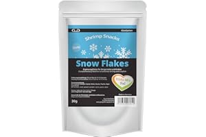 ‎GG GLASGARTEN GlasGarten Shrimp Snacks Snow Flakes 3in1 | 30g – Nuggets schnell zu kleinen Flocken zerfallend, mit verschiedenen Geschmacksrichtungen, reich an Vitaminen, Aminosäuren & Ballaststoffen