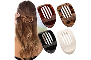 ‎BH-MISSTARS Pack of 4 Flat Hair Clips for Women, Strong Hold Flat Claw Clip Non-Slip Hair Clips Women for Thick & Thin Hair, French Hair Clip for Everyday Life, Sports, Driving, Lying