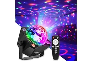 SPOOBOOLA Party Lights Disco Ball,Disco Light+LED Black Light Sound Activated DJ Light 6 Colors for Home Room Dance Parties Birthday Karaoke Halloween Christmas