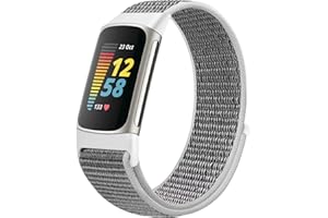 Runostrich Nylon Armband Kompatibel mit Fitbit Charge 5 Armband Ersatzband Nylon Sport Loop Uhrenarmband für Fitbit Charge 5 Damen Herren