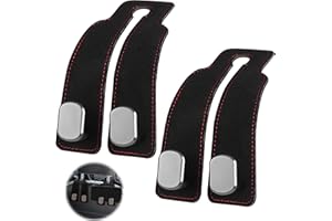 BOENFU 2 Pack Car Seat Hooks, Car Seat Back Storage Hook for Headrest, Car Bag Hook Double Car Hook, Auto Seat Hook Hangers Car Seat Organizer Hooks (Black-2 Pack)