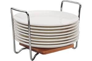 E-ROOM TREND - Organizador de platos de tamaño ajustable de 15 a 22 cm, estante de para platos con asas fáciles de transportar SS304 para cajones de cocina, armarios, estantes (A016)