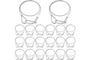 Czgor - Cables de seguridad de 32 pulgadas, paquete de 20 cables de seguridad de acero inoxidable con bloqueo de mosquetón, iluminación de prevención de caídas, cable de seguridad para iluminación de