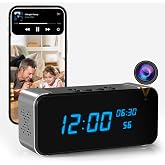 Mini Spy Camera WiFi 4K HD Alarm Clock with Hidden Camera and Bluetooth | Mobile Remote Viewing, Night Vision and Motion Dete