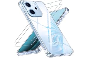 Yohii Funda para OPPO Reno14 F 5G/Reno 14F/Reno 14 FS con 2 Piezas Cristal Templado, [Protección Cámara ] Carcasa Protectora AntiChoques Clara, TPU Silicona Anti-Arañazos Caso, Transparente