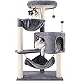 ROYPET 100cm Cat Tree with Sisal Scratching Posts for Indoor Cats,Cat Tower with Hammock and Hanging Ball Toy,Pet Furniture Activity Centre with Condo,Play Towers&Trees,Grey(New)