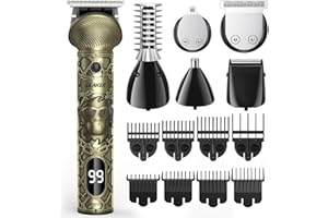 GLAKER Rasoio Elettrico Barba 6 in 1 – Kit Tutto-in-Uno con Regolabarba Uomo, Tagliacapelli Uomo Professionale e Rasoio Elettrico Corpo, Ideale per Capelli, Barba, Naso, Orecchie e Sopracciglia