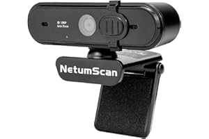 NetumScan Webcam 1080P Full HD micrófono estéreo con Enfoque automático, 2 megapíxeles cámara Web de grabación de Video, Compatible con Windows, Mac