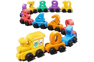 TEMI Magnet Number Train Set for Kids Ages 3-5 - Counting, Color Sorting & Math Play Set with Friction-Power, Hand-Eye Coordination Toy - Gifts for Boys & Girls 3-8