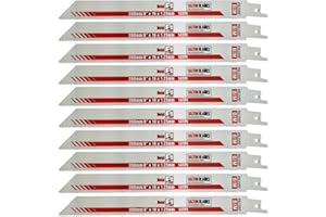 SAXTON BLADES 10x Saxton 200mm Heavy Duty Reciprocating Sabre Saw Metal Blades R825BF fits Bosch, Dewalt, Makita etc