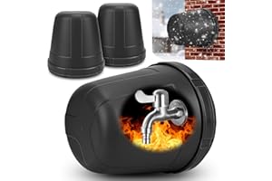 Hydream 2Stück Thermoschutz für Garten-Wasserhahn, Verdickung Außen Wasserhahn Abdeckung Frostschutz kältebeständig Wasserhähne Abdeckungen,Kunststoff Winterfester Wasserdicht für Spigot Cover-Schwarz
