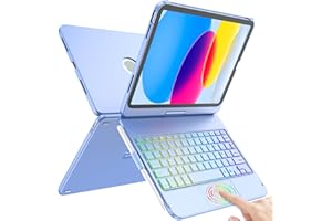 TQQ Clavier pour iPad 10/11 Ème Generation (10.9 Pouces 2022/11 Pouces A16 2025) avec Pavé Tactile de Précision, Clavier Rétroéclairé 10 Couleurs de Type Ordinateur Portable, Clavier Français AZERTY