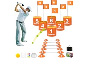 GYMMALL Set da golf Gmae Bucket, 6 Bukcets Yard Golf con bandiere da golf per adulti e bambini, gioco di pratica di golf per interni ed esterni, cortile, parco spiaggia prato