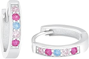 Amor Creolen 925 Sterling Silber Mädchen Kinder Ohrschmuck, mit Zirkonia synth., Kommt in Schmuck Geschenk Box