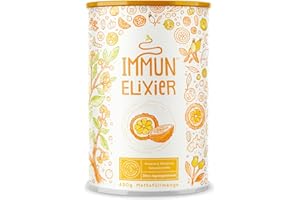 ‎ALPHA FOODS Immun-Elixier | 450g | Immunsystem Stärken | mit Vitamin C, D & K2 pulver, Quercetin, Acerola, Kurkuma, Hagebutten, Selen, Zink, Camu, Echinacea & NAC zur Unterstützung des Immunsystems | Alpha Foods
