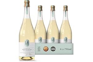 L.A Brewery | Non Alcoholic Sparkling Craft Kombucha Drink - Sparkling White Rose Pack of 6 x 750ml - Low Calorie Non Alcoholic Drinks - Kombucha Tea - Gluten Free & Vegan Soft Drinks Brewed in the UK