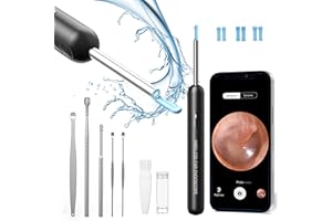 Hopefox Otoscopio 1080P WIFI Endoscopio para Oidos Camara, Limpiador de Oidos con 6 LED Kit de Limpieza de Oídos para Eliminación de Cerumen para iPhone, Tabletas y Android